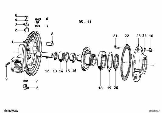 Conjunto de junta diferencial traseira OEM 33000008420 para BMW E30, E36, E46, E28, E34, E39, E60, E90, F30, F10, F20, G20, G30. BMW genuíno.
