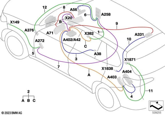 Ethernet -Kabel für BMW F95N, G05, G05N, G18, F96N, G06, G06N, G07 (OEM 61118714874). Original BMW.