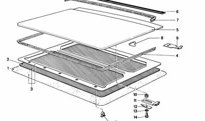 Guía deslizante techo solar OEM 54129734122 para BMW E12, 114, 1502, 1600, 1602, 2002, 2500, 2800. Compatible con modelos clásicos con techo corredizo. Original BMW.