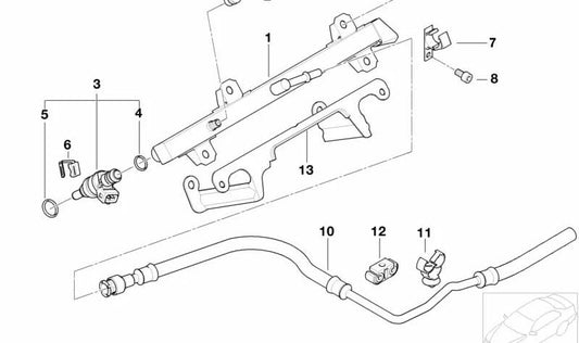 Injektionsrohr für BMW 3 E46 -Serie (OEM 13537506159). Original BMW