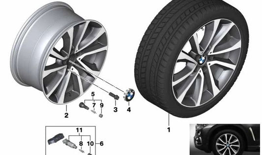 Eisen -Legierungsreifen für BMW X6 F16 (OEM 3611685874). Original BMW
