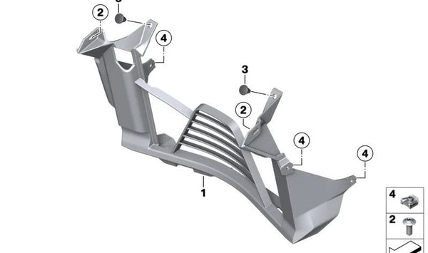 Conducción de aire alimentación radiador OEM 46638403903 para motos BMW F 900 XR (K84) A2, 25 (0K21, 0K23, 0R11)… y más. Original BMW Motorrad.