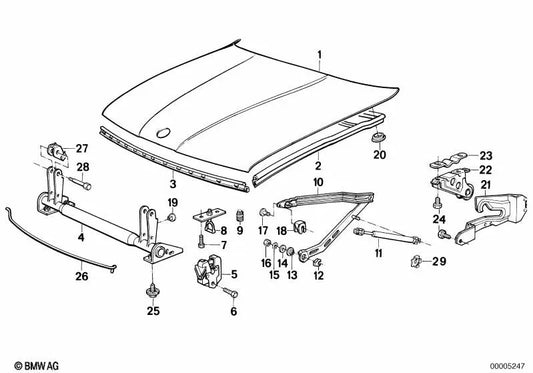 Parafuso hexagonal para vários modelos BMW 5 E34 Series (OEM 41001978159). BMW original