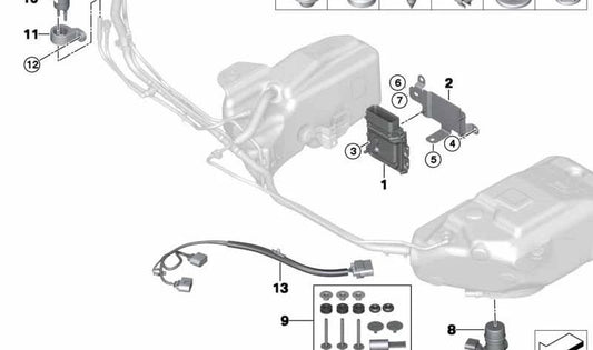 Soporte unidad de control OEM 16197318720 para BMW F07 y F11. Pieza original BMW.
