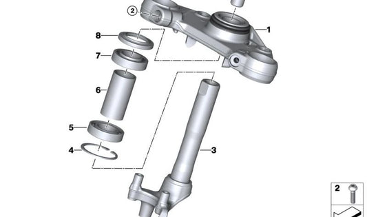 Ponte forcella anteriore superiore OEM 31427924206 per moto BMW R 1300 GS, R 1300 GS Adventure, R 1300 RT. BMW Motorrad originale.