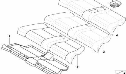 Carcasa de asiento OEM 52209141833 para BMW E88. Original BMW.
