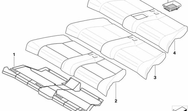 Funda de asiento de cuero OEM 52209139444 para BMW E88. Original BMW.
