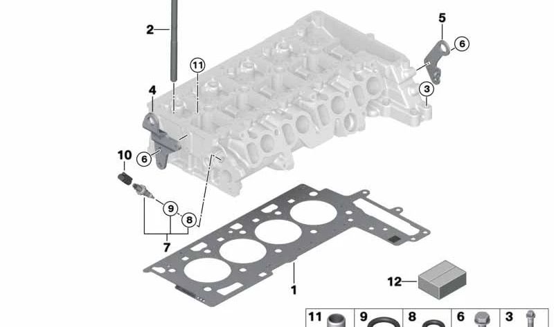 Placa sem amianto para BMW E81, E82, E87N, E88, E90, E90N, E91, E91N, E92, E93, E60N, E61N, E84, E83N (OEM 11128506129). BMW original