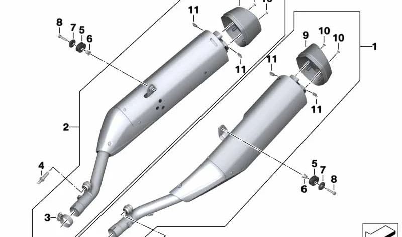 OEM ESCAPLA CLAMP 18518406186 per BMW K1600 GT, K1600 GTL, K1600 BAGGER. BMW MOTORAD originale.