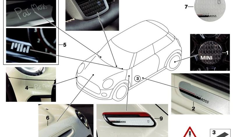 Moldura de entrada delantera OEM 51475A62613 para MINI F56 LCI, Cooper, Cooper S, JCW... y más. Original MINI.