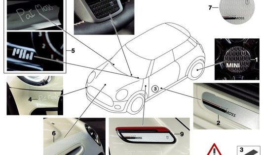 Moldura de entrada delantera OEM 51475A62613 para MINI F56 LCI, Cooper, Cooper S, JCW... y más. Original MINI.