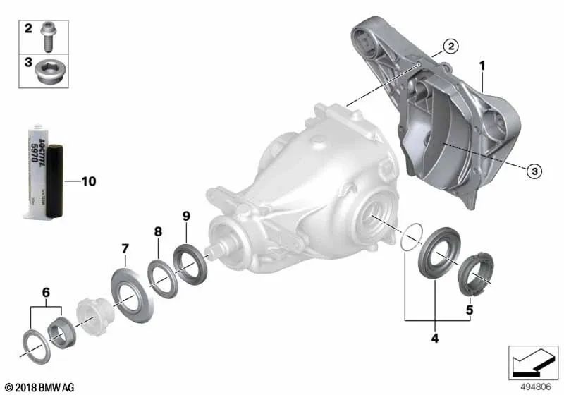 Rear cover for BMW X5 G05, G18N, X6 G06, X7 G07 (OEM 33118665150). Genuine BMW.