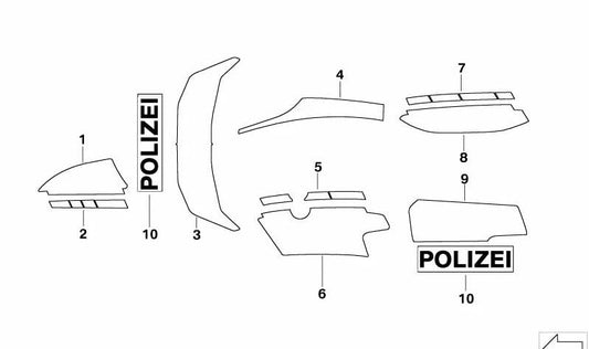 Adhesivo lateral derecho carenado plata OEM 51147687642 para BMW Motorrad R 1150 RT (RR22) y R 850 RT (RR22). Pieza original BMW Motorrad.