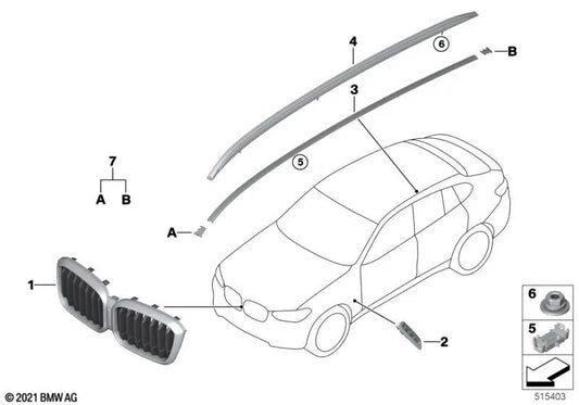 Grade frontal para BMW G02N (OEM 51135A20762). BMW original