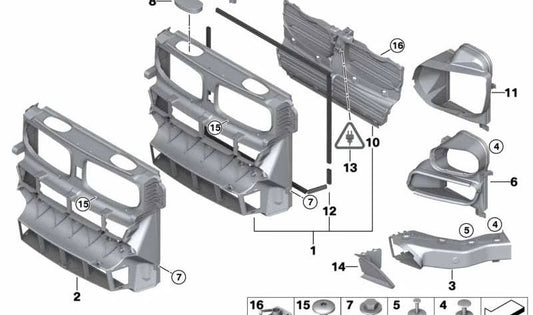 Conducto de aire freno izquierdo OEM 51748037139 para BMW E70 (X5). Parte original BMW.