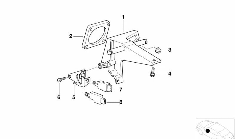 OEM -Pedalunterstützung 35101164843 für BMW E36 {325td, 325tds} und Z3 {Modelle mit M51 -Motor und Handbuch oder automatischer Änderung}. Original BMW.