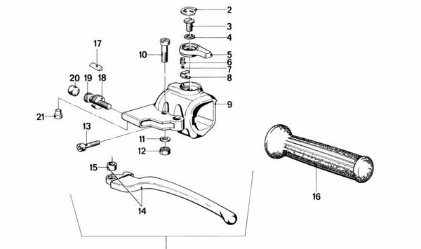 Tornillo OEM 32721230870 para BMW Motorrad R248 (Modelos: R50, R60, R75). Pieza original BMW para fijación en la unidad de manillar izquierda o derecha.
