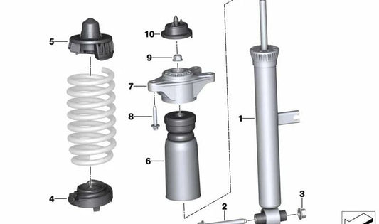 Lower insulator Speech Suspension OEM 33506875394 For BMW G20, G20N, G21, G21N, G28, G28N, G22N, G23, G23N, G26, G26N, G29. Original BMW.