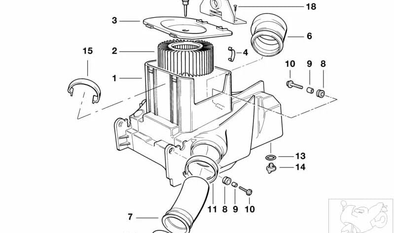 Tubería de aspiración izquierda OEM 13711341405 para motos BMW R1100GS, R1150GS, R850R, R1150RT, Rockster… y más. Original BMW Motorrad.