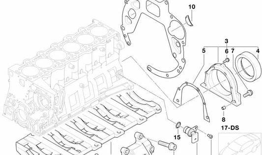 Juego de juntas del bloque motor sin amianto OEM 11112248975 para BMW E46, E39, E38, X5 E53. Compatible con modelos con motores M62. Original BMW.
