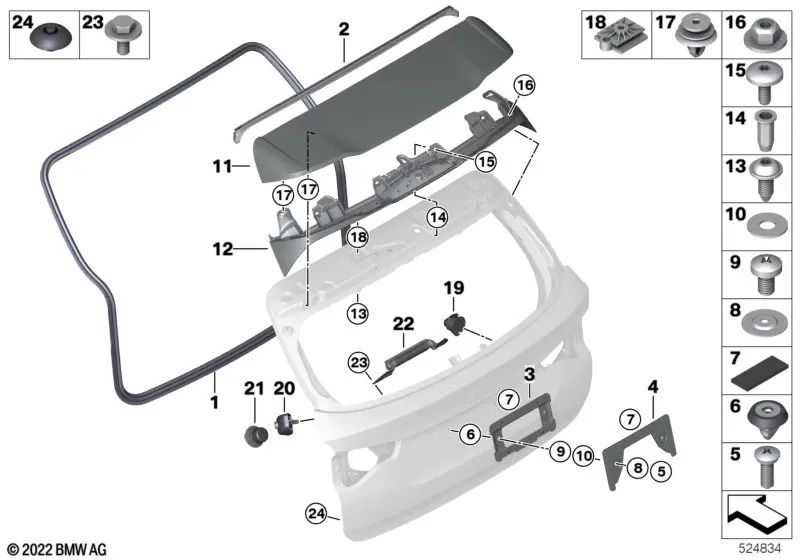 Vedação de costura de teto para BMW F97, G01, G08 (OEM 51767458905). BMW original