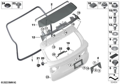 Amortiguador portón trasero para BMW Serie 2 U06, X1 U11, U12, X2 F39, X3 F97, G01, G01N, G08, G08N (OEM 51247453842). Original BMW