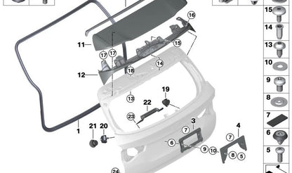 Clip con arandela obturadora gris OEM 07142754954 para MINI R56, F56, Clubman R55, Countryman F60... y más. Original MINI.