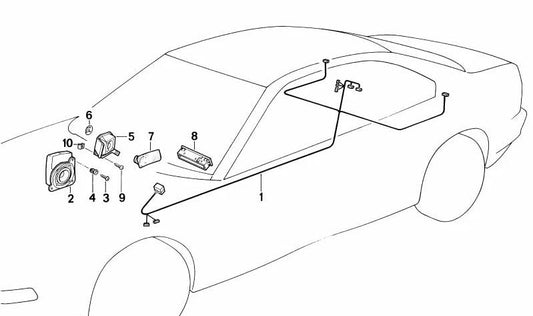 Altavoz derecho OEM 65138354044 para BMW E31 (Serie 8). Original BMW.