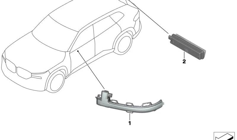 Luz de freno tercera parada OEM 63215A24F56 para BMW R56, R57. Original BMW.