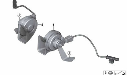 Bocina de tonos agudos OEM 61338737036 para BMW X1 F48 LCI (05/2018 - 06/2022). Original BMW.