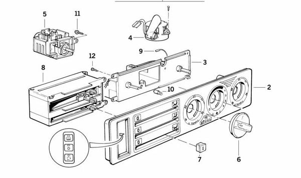 Regulador calefacción OEM 64118351114 para BMW E34. Controlador de climatizador/calefacción compatible con todos los modelos BMW E34. Pieza original BMW.