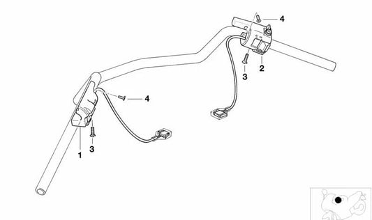 Interruptor combinado izquierdo OEM 61317709735 para motos BMW R1150GS, R1150GS Adventure, R850R, R1150R, R1150RT, R1150RS y más. Original BMW Motorrad.