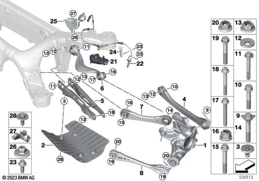 Left VDC support for BMW X5 F95, G05, G18, X6 F96, G06, X7 G07, XM G09 (OEM 37106884291). Genuine BMW