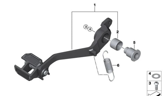 Pedal de freno trasero SHADOW OEM 35217923282 para motos BMW R 1300 GS, R 1300 GS Adventure. Original BMW Motorrad.