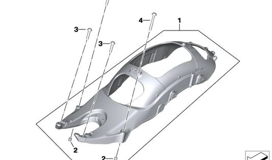 Caixa traseira OEM 46517105814 para motocicletas BMW R18, R18 Classic. BMW Motorrad original.