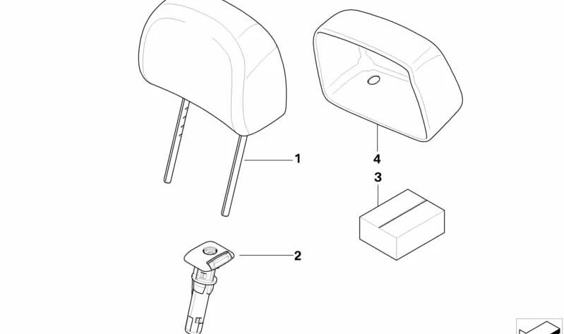 Tapa embellecedora del reposacabezas OEM 52107211561 para BMW E63, E64. Original BMW.
