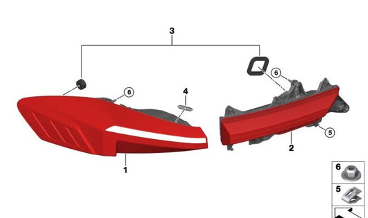 Rear tailgate left light for BMW G09 (OEM 63219879757). Original BMW.
