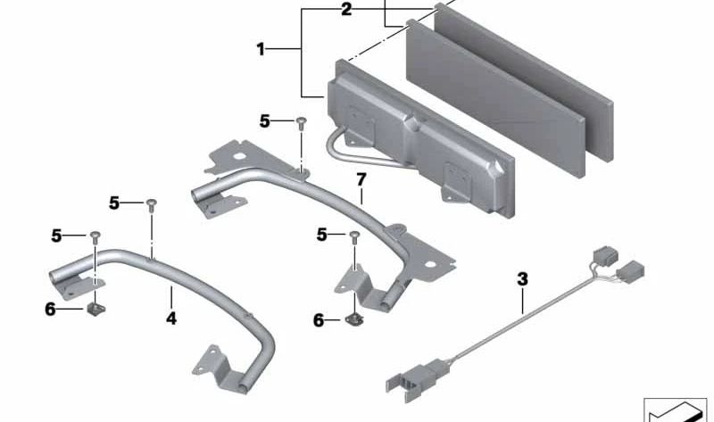Soporte trasero para luz de freno OEM 63177699087 para BMW Motorrad F 800 GT (FK71), R 1200 RT y R 900 RT (RK26). Compatible con modelos 2004–2019. Original BMW Motorrad.