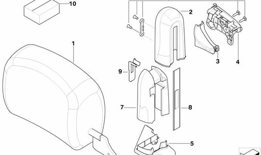 Stampo esterno a sinistra nero OEM 52109159635 per BMW 6 E64 Series {630i con motore N52 e N53, cambiamento manuale e automatico, produzione 2004-2010}. Sostituzione BMW originale.