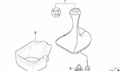Cubierta de palanca de cambios OEM 25117582841 para BMW E63, E64. Original BMW.