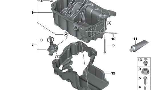 Cutter di olio OEM 11138580110 per BMW F40 116i, 118i e F44 216i, 218i, F52 118i. BMW originale.