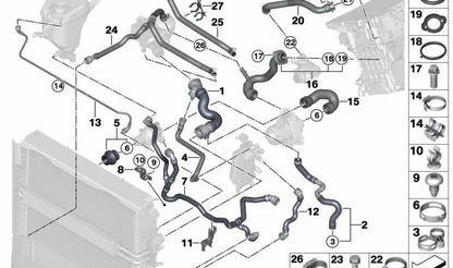 Conducción de Motor a Bomba de Refrigerante para BMW F10, F11, F18, F01N, F02N, F01, F02 (OEM 11537613176). Original BMW.