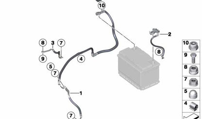 Cable positivo de batería OEM 12429808501 para MINI Countryman R60, Paceman R61. Original MINI.