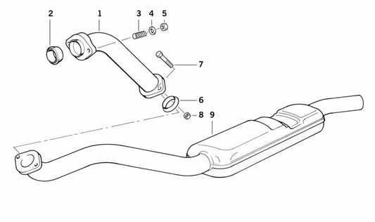 Front silencer OEM 18102243425 for BMW E34. Original BMW.