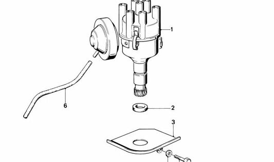 Distribuidor de encendido OEM 12111362907 para BMW E12, E24 y E23. Recambio original BMW.
