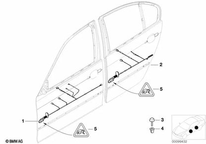 Juego de Cables Lado del Conductor para BMW Serie 3 E46 (OEM 61126913076). Original BMW