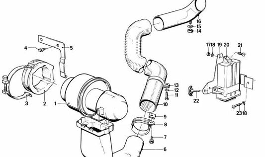 OEM air tube 11651277658 for BMW 7 E23 Series. Original BMW piece.