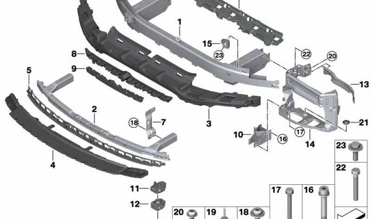 Cubierta travesaño OEM 51747359810 para BMW F91, F92, F93 M8 y G15, G16 840d xDrive… y más. Original BMW.