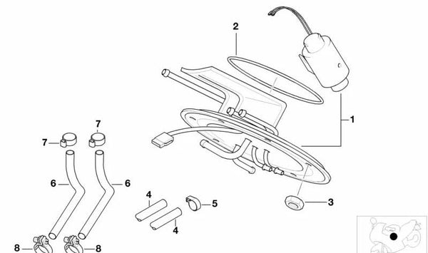 Abrazadera para tubo flexible 55-80 mm OEM 16112313574 para motos BMW R1100GS, R1150RT, R1200C, K1200RS… y más. Original BMW Motorrad.