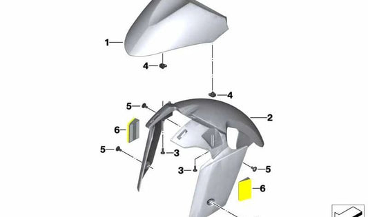 Cubierta de rueda delantera OEM 46617725038 para BMW Motorrad C 650 GT K19 (2011-2020). Original BMW Motorrad.